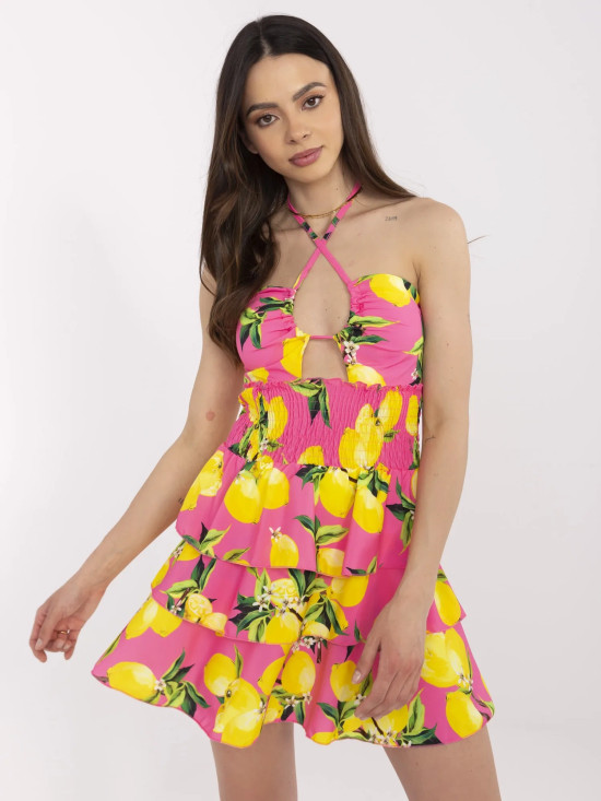 Abito rosa svasato