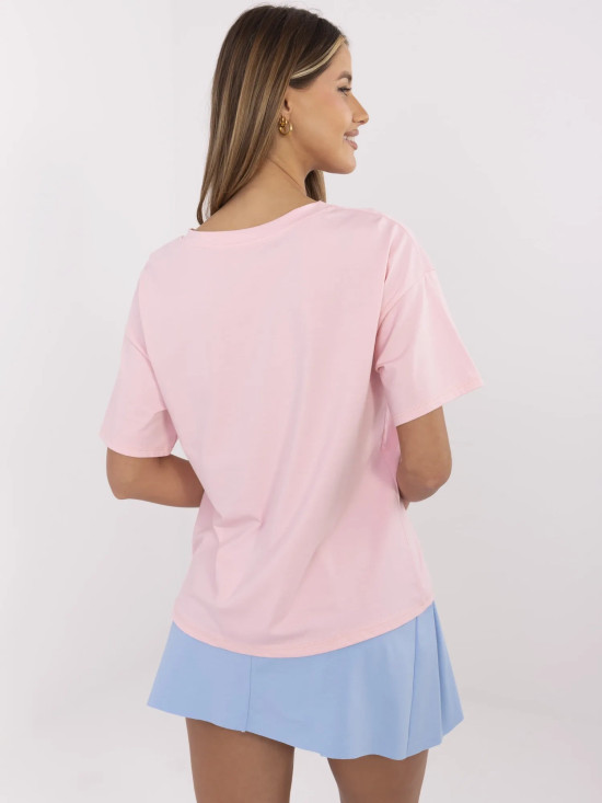 T-shirt elegante a maniche corte in rosa chiaro