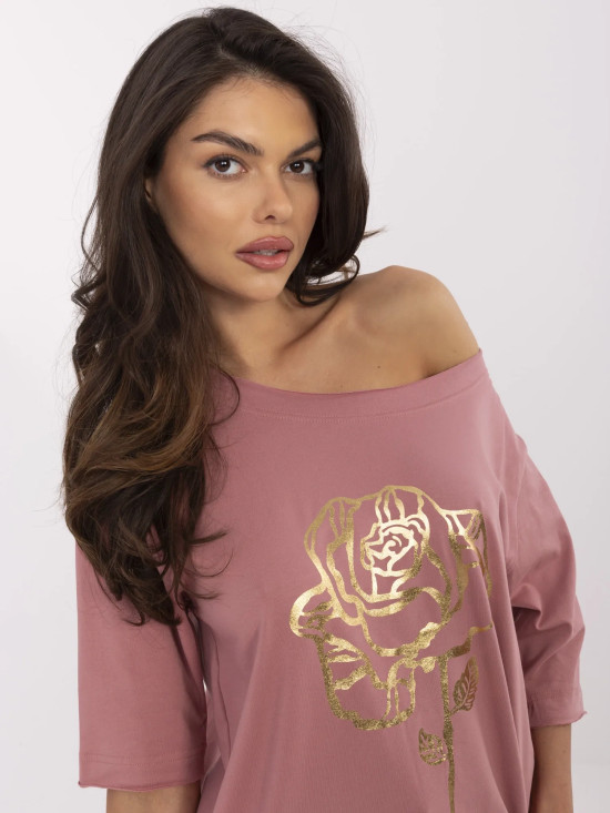Blusa elegante in rosa scuro