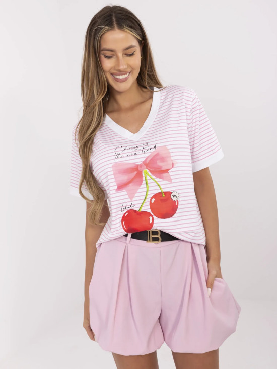 Blusa alla moda in rosa fluorescente