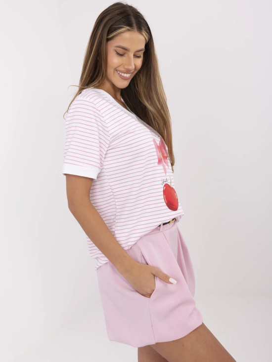Blusa alla moda in rosa fluorescente