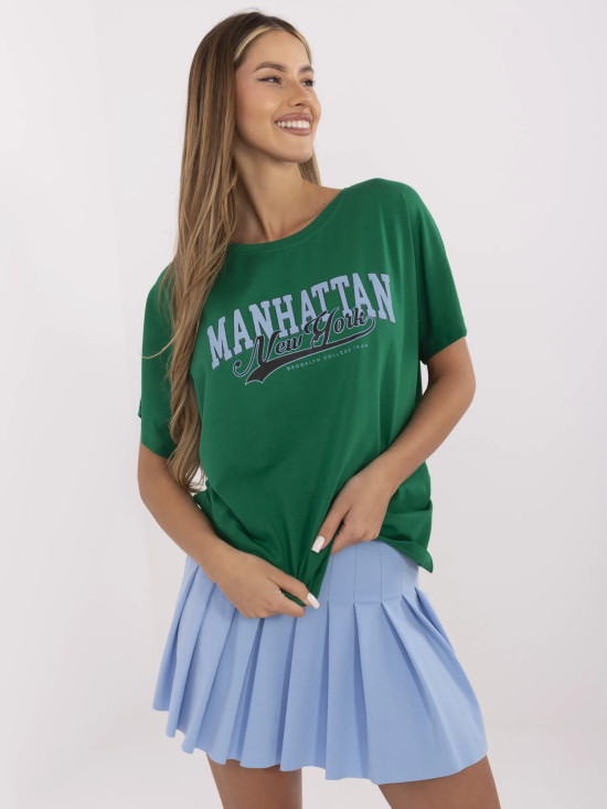 T-shirt verde elegante a maniche corte