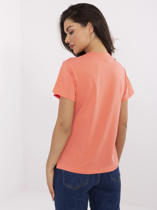 T-shirt arancione elegante con applicazione