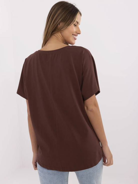 T-shirt marrone elegante a maniche corte