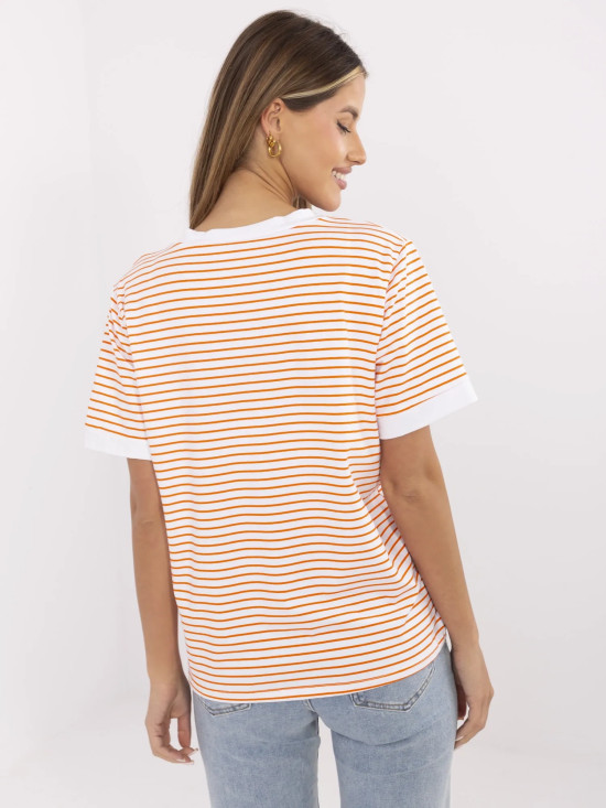 Blusa arancione comoda con scollo a V