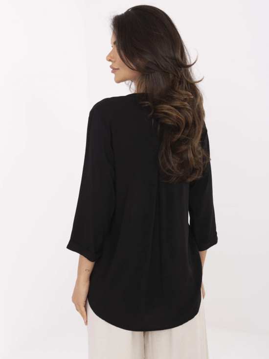 Elegantna crna bluzica s 3/4 rukavima