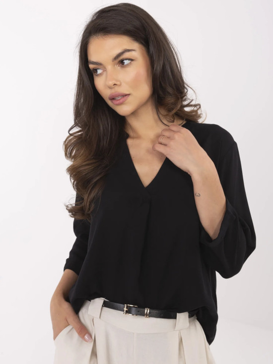 Elegantna crna bluzica s 3/4 rukavima