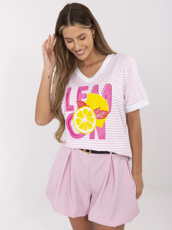 Blusa alla moda in rosa fluorescente