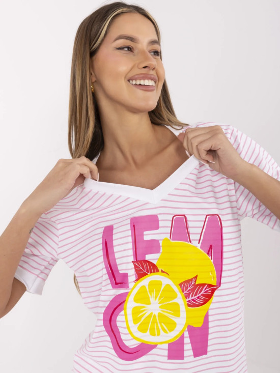 Blusa alla moda in rosa fluorescente