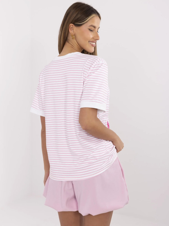 Blusa alla moda in rosa fluorescente