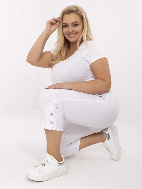 Pantaloni bianchi da donna a vita alta