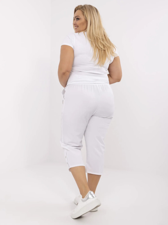Pantaloni bianchi da donna a vita alta