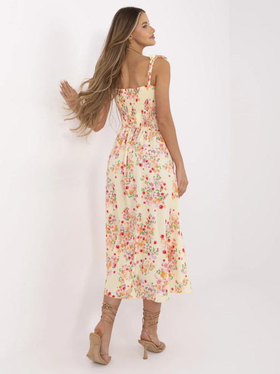 Abito midi floreale con spalline