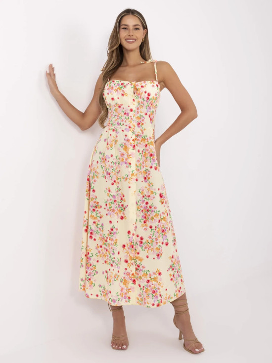 Abito midi floreale con spalline