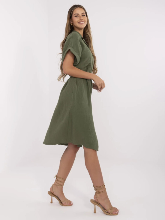 Abito khaki semplice con colletto