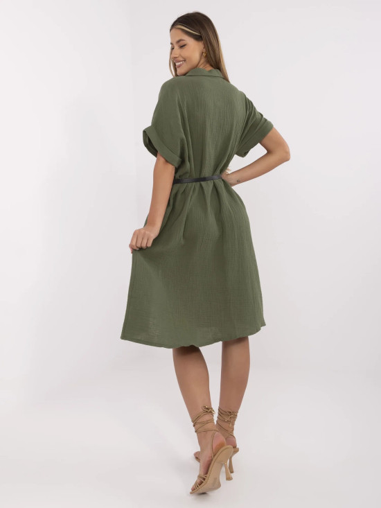 Abito khaki semplice con colletto