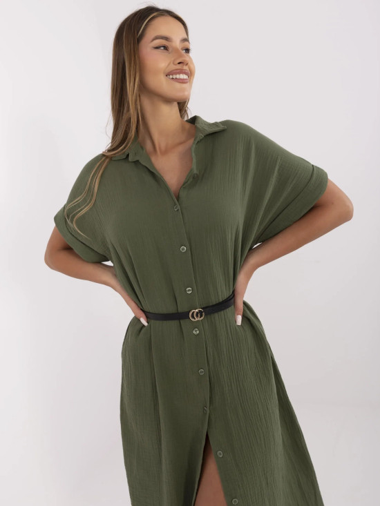 Abito khaki semplice con colletto