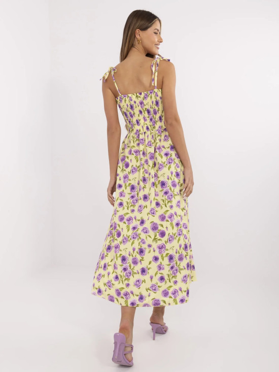 Abito midi floreale con spalline