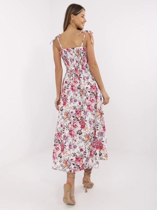 Abito midi floreale con spalline
