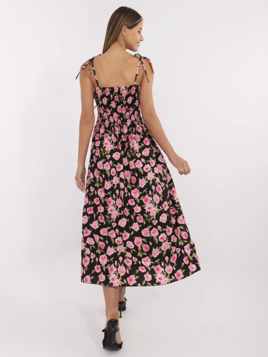 Abito midi floreale con spalline