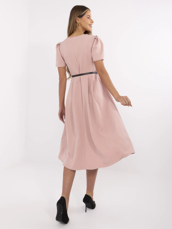 Elegantna midi haljina u tamno ružičastoj