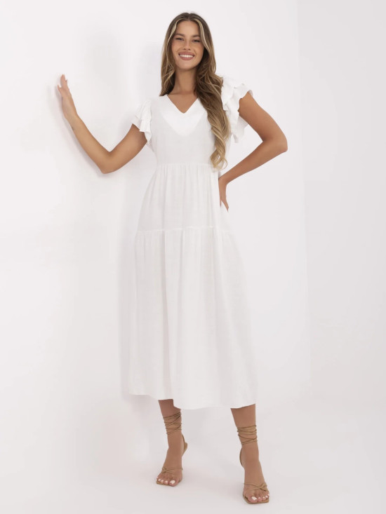 Elegante Abito Midi con Volant