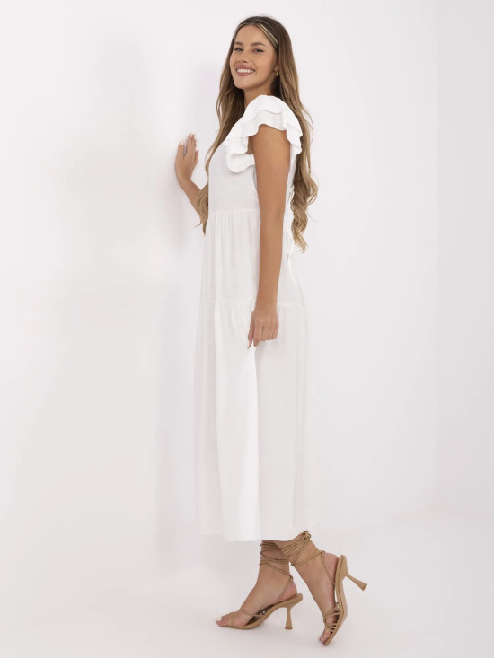Elegante Abito Midi con Volant