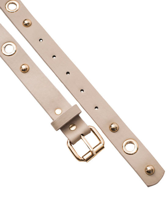 Cintura elegante beige in ecopelle