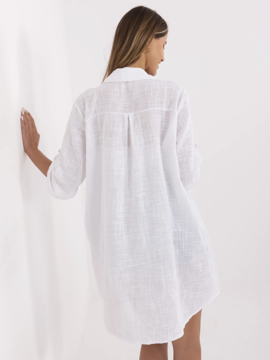 Bijela oversize haljina s 3/4 rukavima