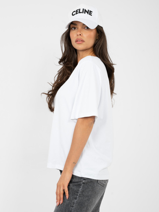T-shirt bianca in cotone a maniche corte