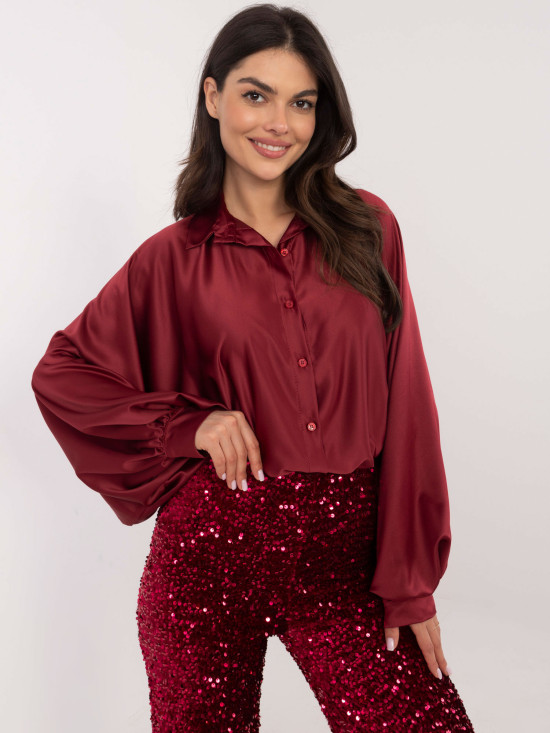 Elegantna bordo košulja s gumbima