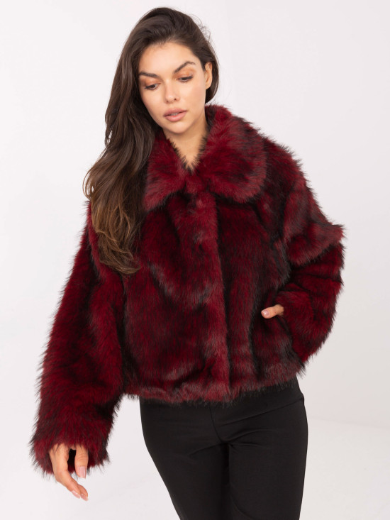 Elegantna bordo zimska jakna