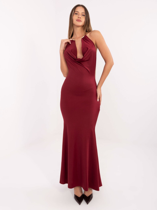 Elegantna bordo maxi haljina