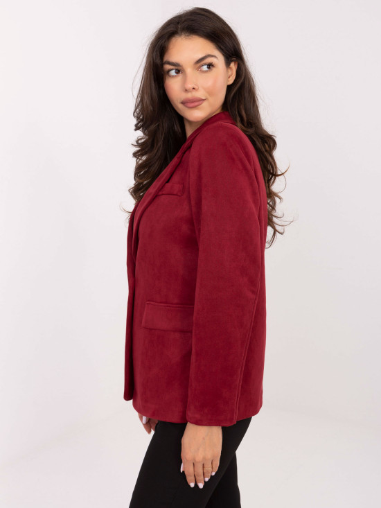 Blazer da donna bordeaux con fodera
