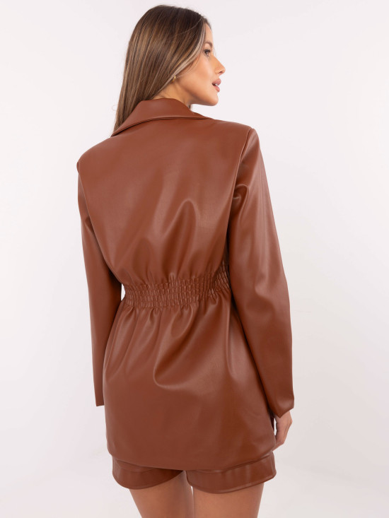 Blazer donna marrone con chiusura doppiopetto
