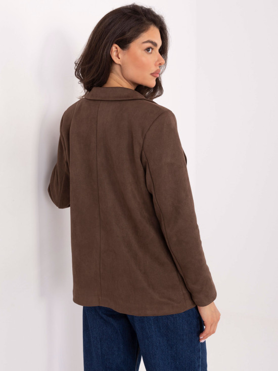Blazer donna marrone con fodera e bottoni