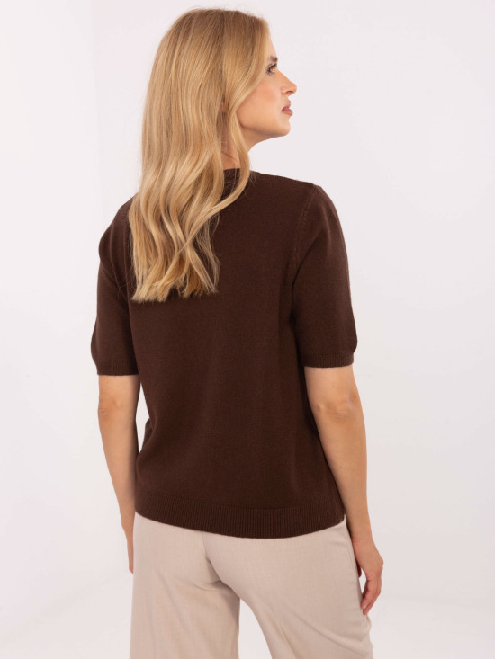 Maglione elegante marrone con applicazione