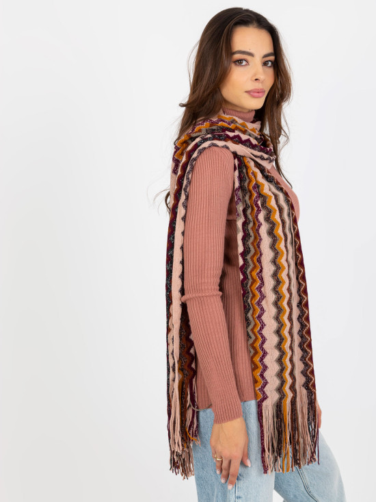 Sciarpa rosa da donna con frange