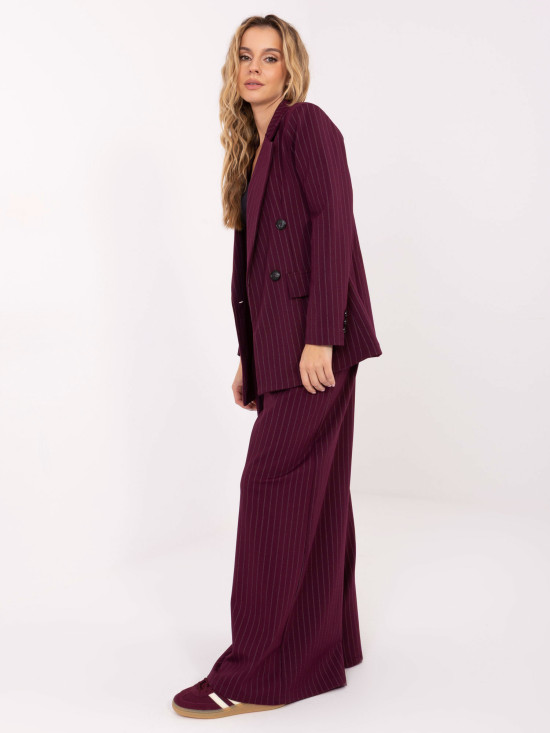 Blazer elegante bordeaux a righe