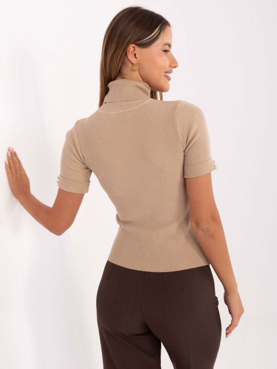 Maglione elegante marrone con colletto