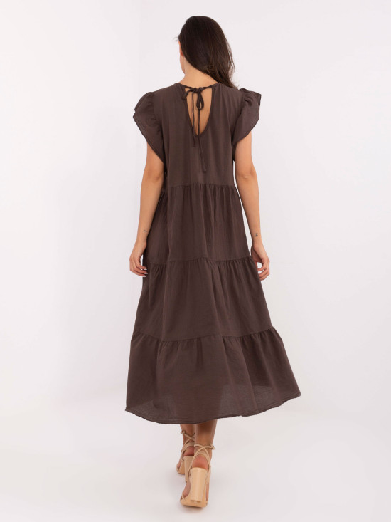 Abito midi oversize in marrone scuro