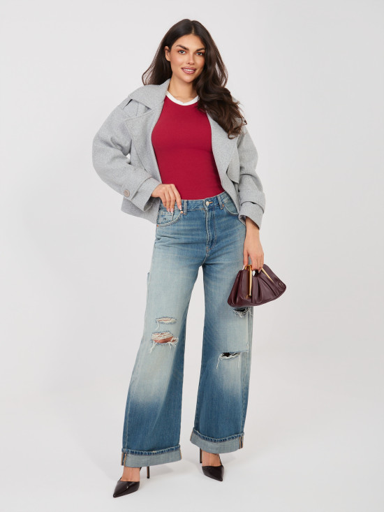 Top corto rosso in cotone senza maniche