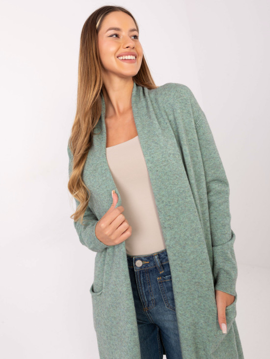 Cardigan menta con tasche