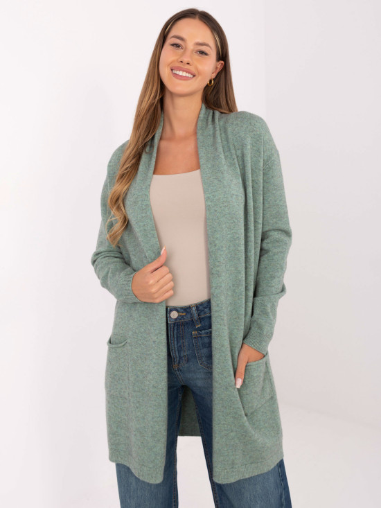 Cardigan menta con tasche