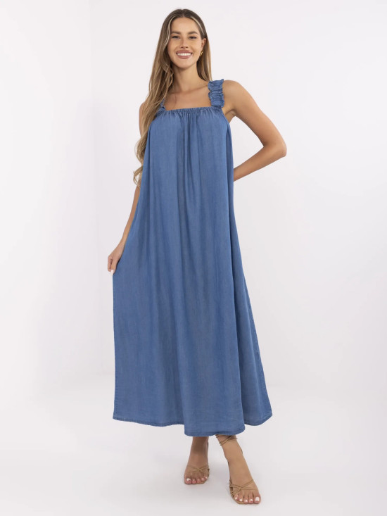 Abito maxi oversize in blu scuro