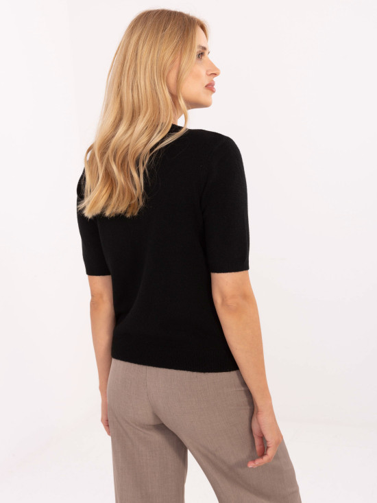 Maglione elegante nero con applicazione