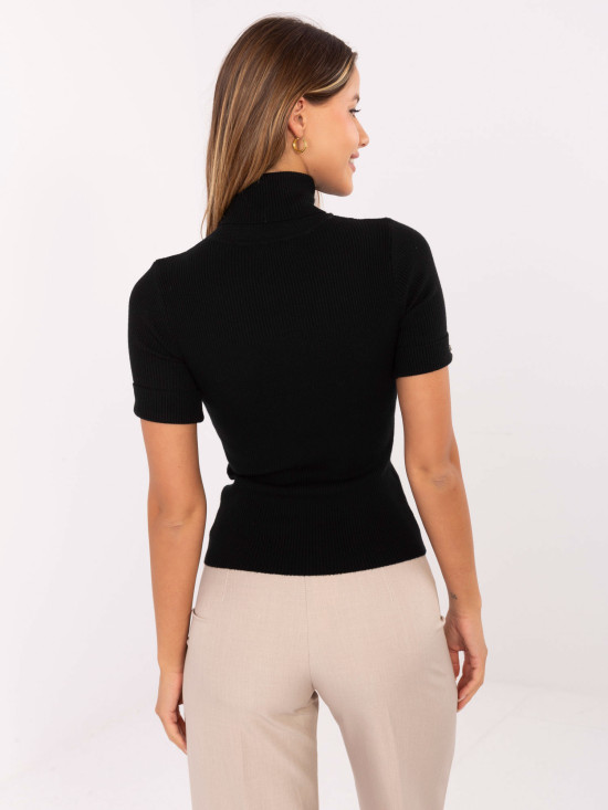 Maglione elegante nero con colletto