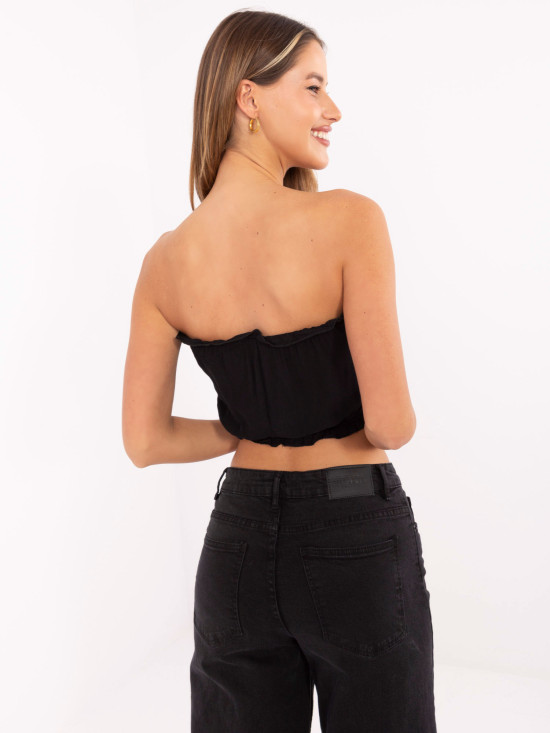 Elegante top nero con volant