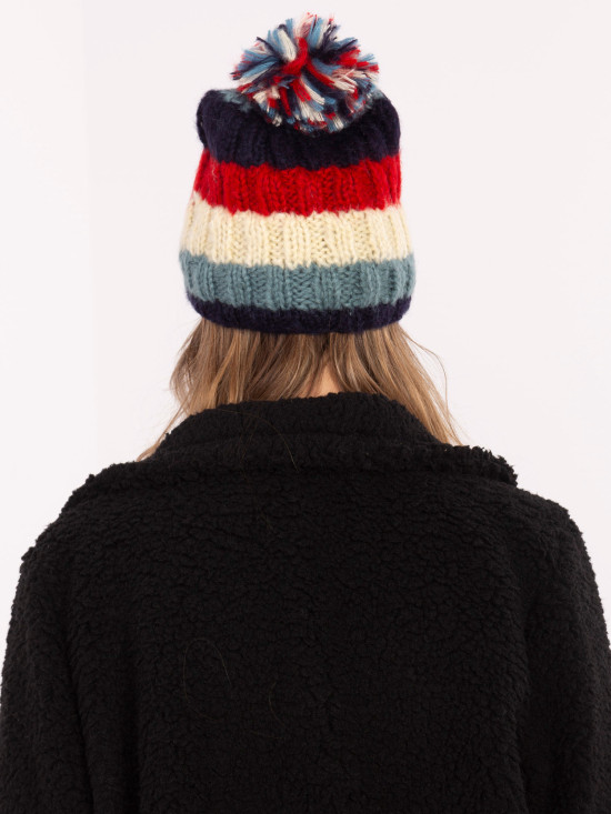 Cappello invernale a righe con pompon
