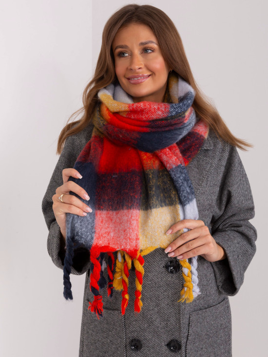 Sciarpa rossa elegante con frange